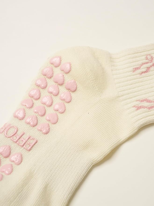 Crew Half Calf Grip Socks, Cutest Fruits Pilates Socks, Ruffle socks, Non-Slip, Barre Yoga Fitness