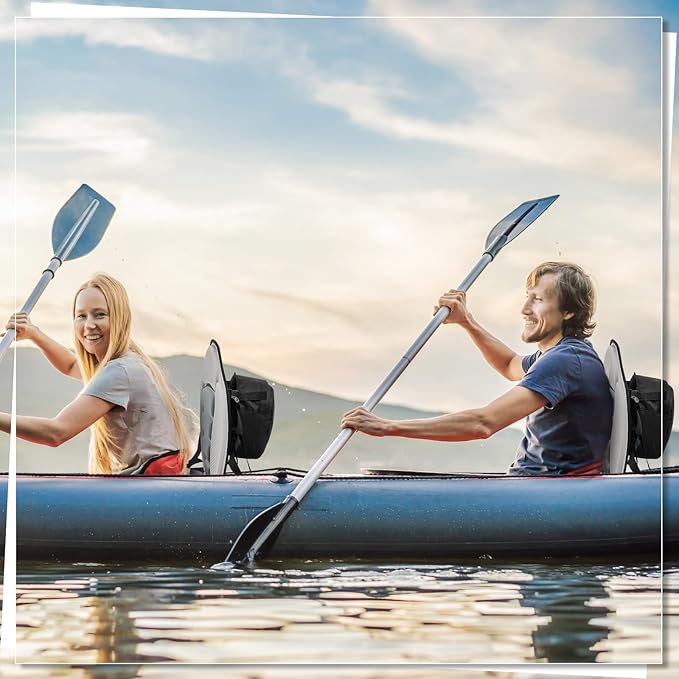 Lewtemi 2 Set Thicken Kayak Seat with Back Support Canoe Paddle Board Seat with Detachable Storage Bag Adjustable Sit on Top Paddleboard Cushion for Kayaking Canoeing Rafting