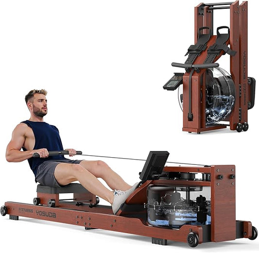 YOSUDA Water Rowing Machines for Home Use- Foldable Rower Machine 400LBS Weight Capacity with Dedicated Monitor & Bluetooth APP, Comfortable Seat