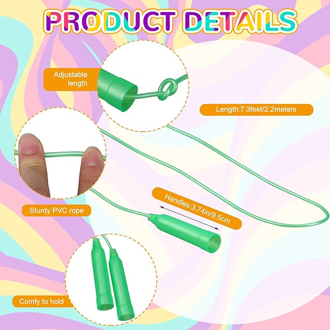Poen 16 Pcs Detachable Hoop and Jump Rope Set Adjustable Kids Exercise Hoop Skipping Rope Equipment for Fitness Teens Adults Weight Loss Exercise Gymnastics Party Games