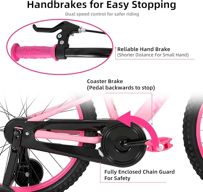 JOYSTAR NEO 20 Inch Kids Bike for Ages 6-10 Years Old Boys & Girls, 20 Inch Wheels Kids Mountain Bike with Training Wheels & Handbrake, Kids' Bicycles, Multiple Colors