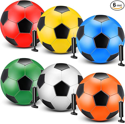 6 Pcs Operation Christmas Soccer Ball Bulk with Pump Needles, Official Deflated Soccer Ball Gift for Youth Adult Game Training Practice Christian Charity Donation Supplies
