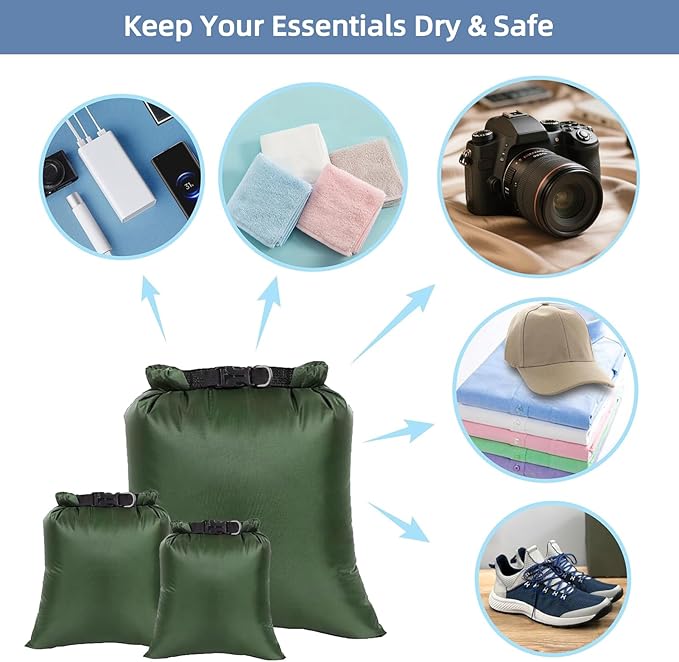 6PCS Dry Bags Waterproof, Lightweight Dry Bags for Kayaking Waterproof，Outdoor Waterproof Bag for Kayaking Hiking Boating Camping