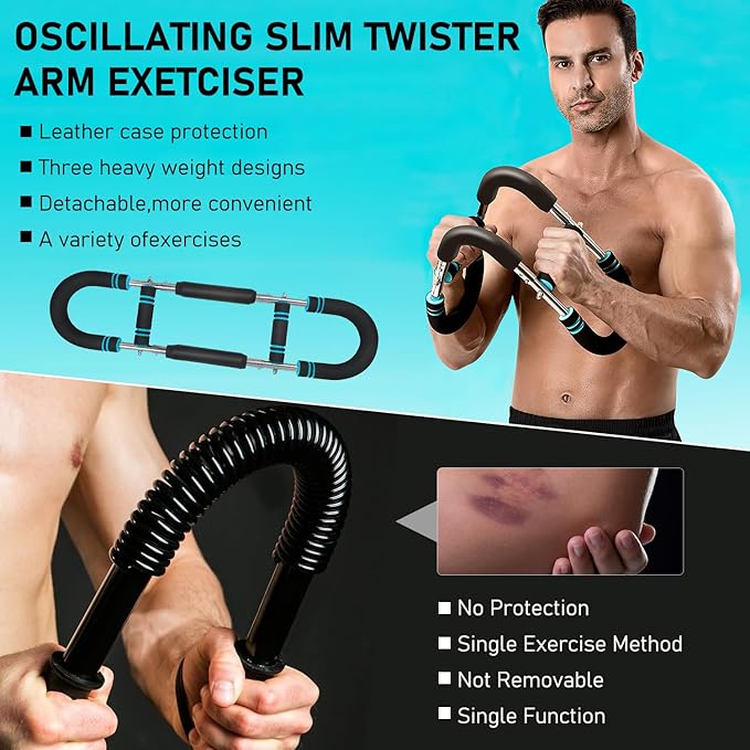 Twister Arm Trainer, 66-110lbs Adjustable Chest Expander, Forearm Enhanced Exercise, Shoulder Muscle Training Fitness Equipment, U-Shaped Power Twister Chest Workout Equipment