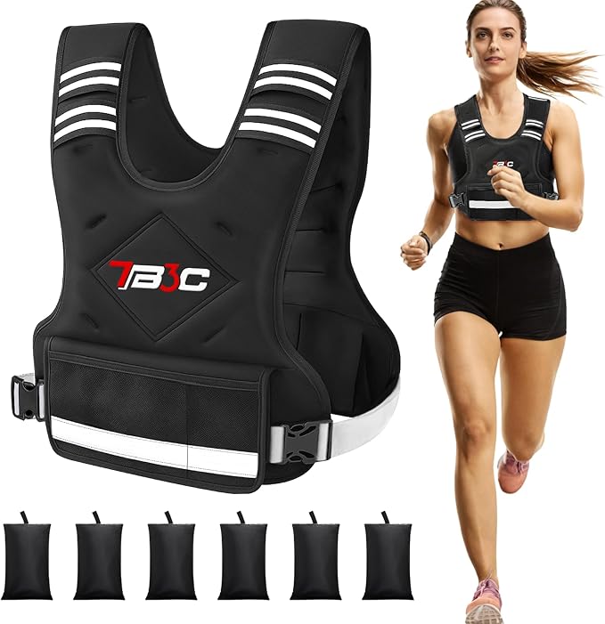 Adjustable Weighted Vest for Men and Women,04-10lb/11-20lb/20-32lb Vest with 6 Ironsand Weights for Strength Training,Body Weight Vest Exercise Set for Running, Walking and Home Workouts