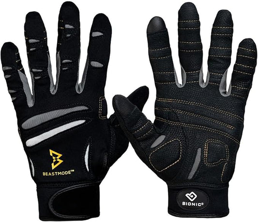 Bionic Men's Beastmode Full Finger Gym Workout Gloves