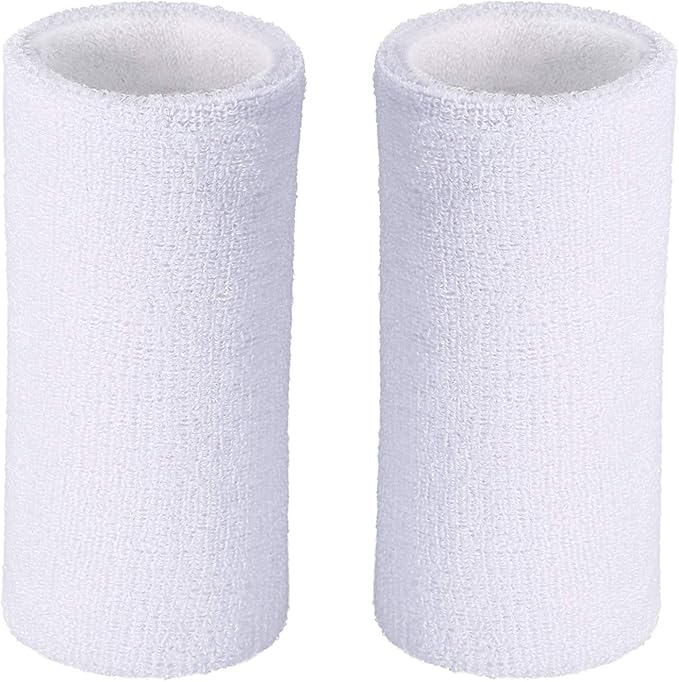 WILLBOND 6 Inch Wrist Sweat Bands for Men Women Tennis Elastic Athletic Long Sweatband Wrist Absorbent for Basketball Tennis Running Outdoor Activity