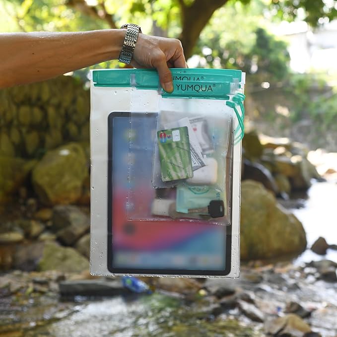 Clear Waterproof Bags, Water Tight Cases Pouch Dry Bags for Camera Mobile Phone Maps Pouch Kayak Military Boating Document Holder