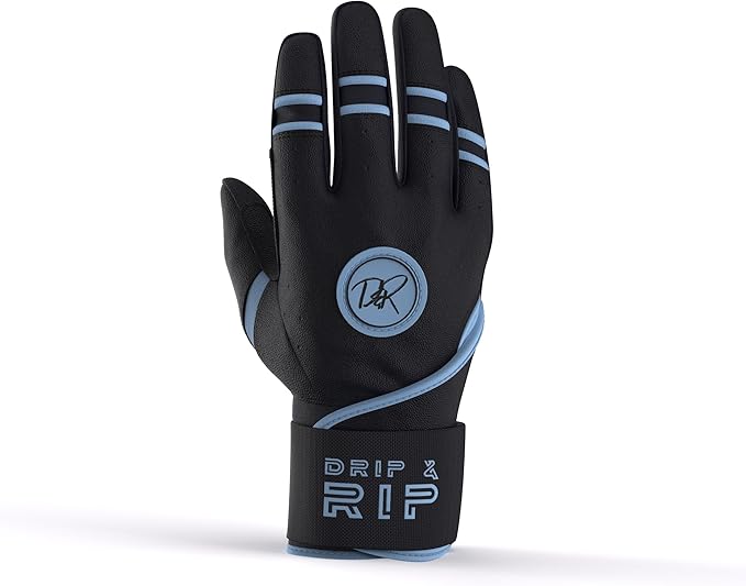 Drip & Rip Baller Series - Youth Batting Gloves + Adult Batting Gloves - for Softball and Baseball - Long Cuff Style for Men and Youth