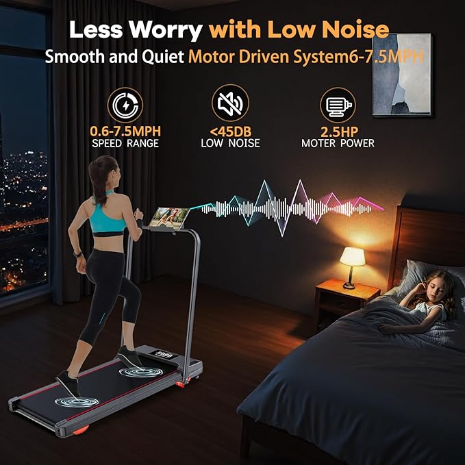 Walking Pad with Handle Bar and Incline, 3 in 1 Under Desk Treadmill with Hiking Mode, 2.5HP Low Noise Walking Treadmill Pad with Remote Control,Portable Treadmills for Home Office, Led Display