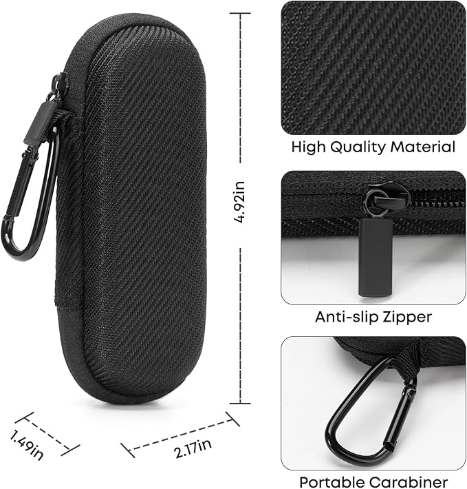 Case for KardiaMobile 1L 6L Personal EKG Monitor, Hard Travel Carrying Case for AliveCor Kardia Heart Monitor EKG/ECG, Portable Heart Rate Monitor Bag Storage Organizer with Pill Box & Carabiner Clip