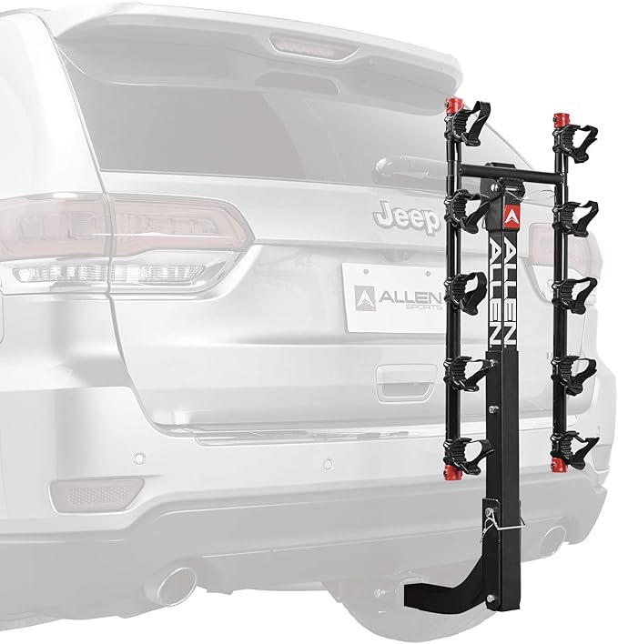 Allen Sports Deluxe 5-Bike Hitch Mount Rack, Model 552RR-R , Black, 2-Inch Receiver