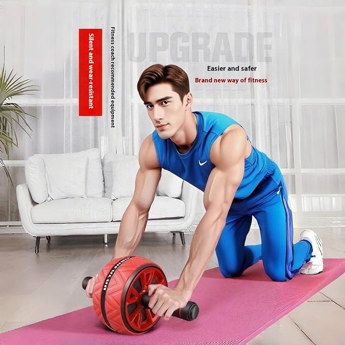 Ab Roller Wheel with Knee Pad - Core & Abdominal Workout Equipment for Home Gym, Full-Body Strength Training