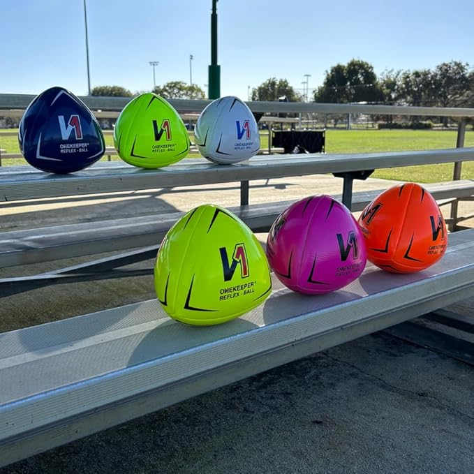 Soccer Reflex & Reaction Ball - White, Orange, Blue, Pink, and Fluo Yellow, Agility and Coordination Training for Kids and Juniors