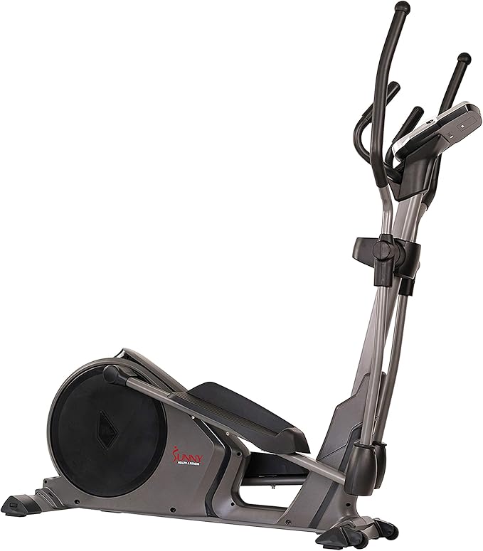 Sunny Health & Fitness Programmable 16 Electro-Magnetic Elliptical Cross Trainer Exercise Machine, Full-Body Cardio Equipment w/ 24 Pre-Built Workouts, 330LB Capacity,Optional Free SunnyFit App Link