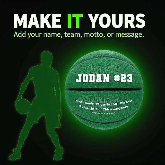 Custom Personalized Basketball – Official Size 7/6 | Leather Indoor/Outdoor Basketball Ball with Name | Idea Gifts