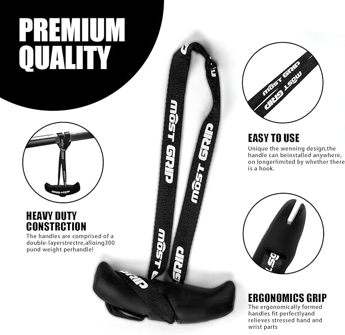 MOST Neutral Grip Pull Up Handles for Home Gym Workout, Ergonomic Pull Up Grips with Non-Slip for T-bar Row