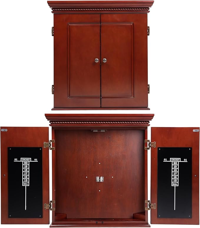 GSE Games & Sports Expert Professional Solid Wood Classic Official Size Dartboard Cabinet with Dart Scoreboard for Game Room. Dartboard & Darts Not Included