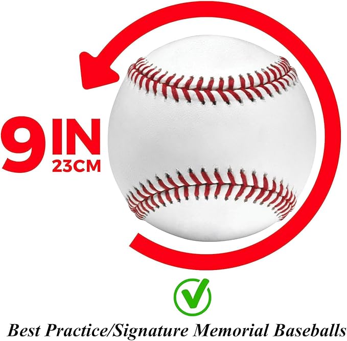 KRTOYUST® Baseball Ball,Official Size Baseballs,Composite High Performance Leather 9" Baseball Great for Youth and Adult Recreational Use Practice