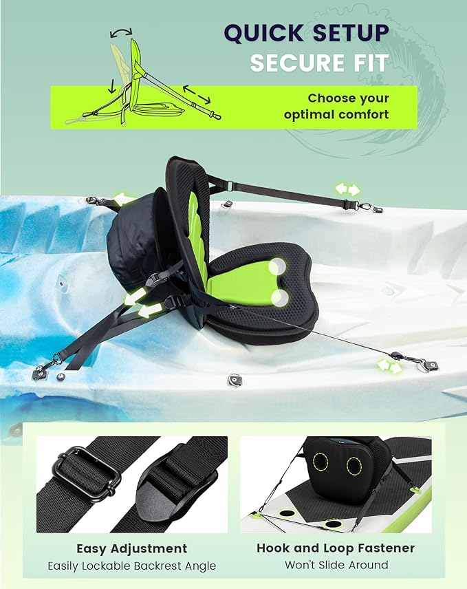 Kayak Seats with Back Support, Paddle Board Seat, Universal Thicken Cushion for Inflatable Paddleboard, Sup, Canoe, Ocean Kayak