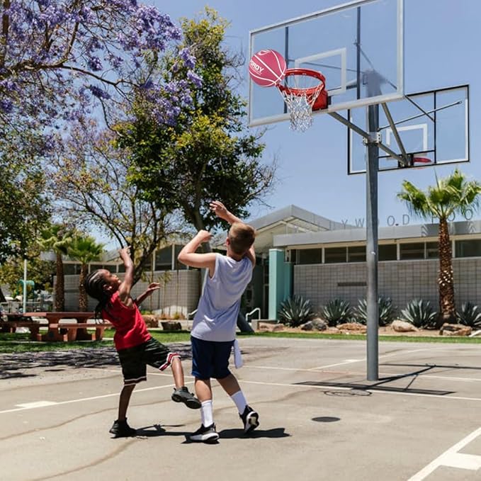 Size 5(27.5") Youth Premium Rubber Basketball for Kids Indoor Outdoor Basketball with Needle, Pump and Carry Bag