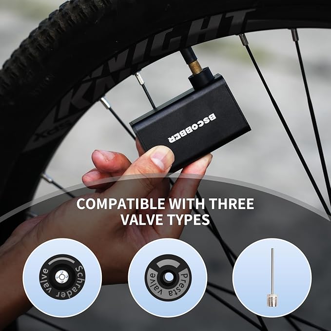 Mini Bike Pump, 100PSI Rechargeable Tiny Air Pump, Portable Floor air Pump with Presta & Schrader Valve for Road Bikes