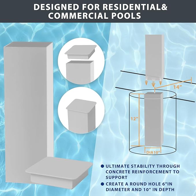 PROGOAL Aluminum Shot and Dunk Poolside Basketball Hoop - In Ground Removable Rust-Resistant Adjustable Height Pool Basketball Game System with Clear Backboard 1/2 Springs Rim and Three Balls