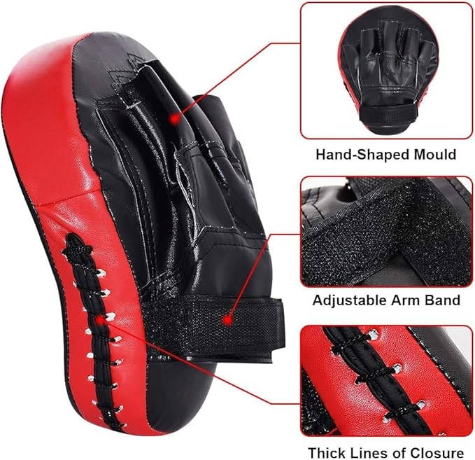 TLBTEK Taekwondo Kick Shield - Muay Thai MMA Karate Kickboxing Training Pads - Curved Leather Strike Shield