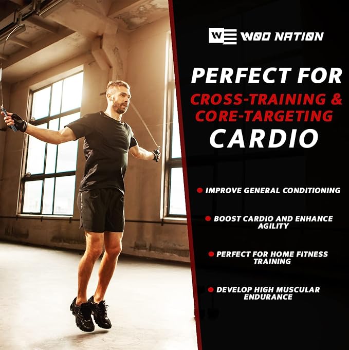 WOD Nation Jump Rope - Pink Handles, 10 ft Adjustable - Aluminum Speed Cable with 360° Smooth Rotation & Tangle-Free Design - Boxing Jump Rope for Men & Women