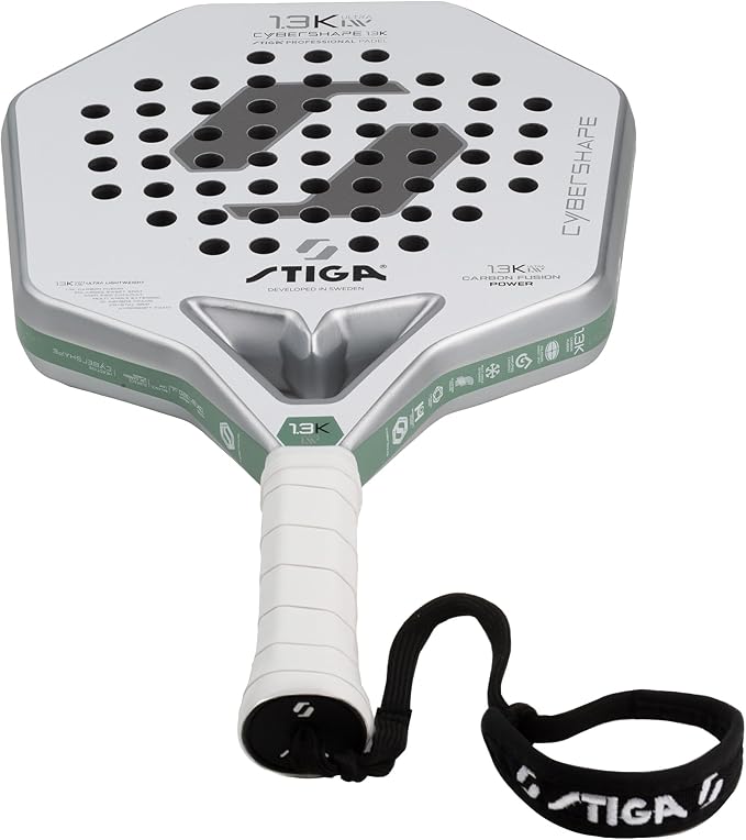 Stiga Padel Racket 1.3K LW Cybershape, Lightweight Racket for Intermediate & Junior Players for Fast-Paced Padel Play, Competition Approved