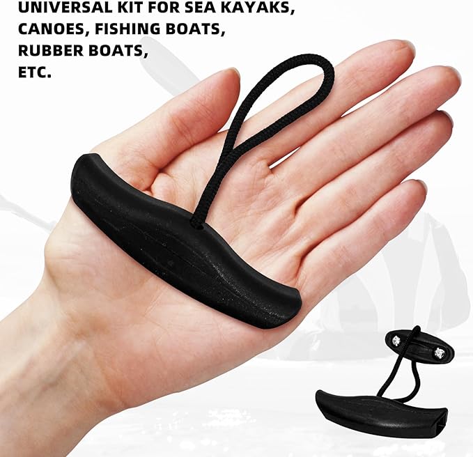 24Pcs Kayak Handles Kit, Kayak Carry Handle Pull Handle T-Handle with Cord and Pad Eyes with Mounting Screw, Heavy Duty Kayak Carrying Handles for Canoe Boat