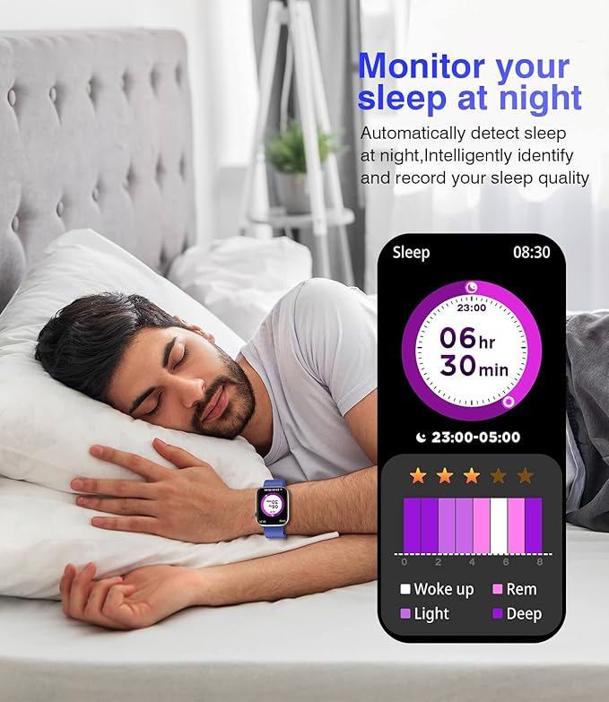 Smart Watches for Men Women with Blood Pressure Monitor, 1.9'' HD Full Touch Screen Fitness Tracker, 123 Sports Modes, Waterproof Smartwatch with Heart Rate, Blood Oxygen Compatible Android and iOS