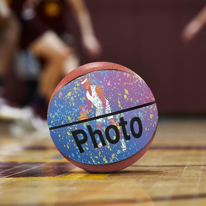 Personalized Basketball Leather Basketball Custom Basketball with Your Personalized Pictures Text Sports Equipment