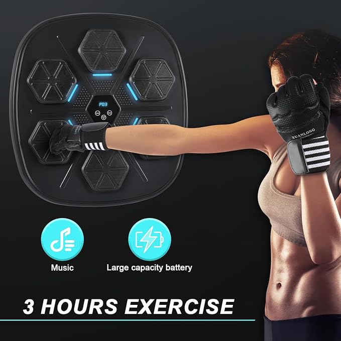 Music Boxing Machine,Boxing Music Machine with Boxing Gloves,Boxing Music Workout Machine,Smart Music Boxing Machine,Boxing Wall Target,9-Level Modes Adjustment (2024Upgrade_Boxing)