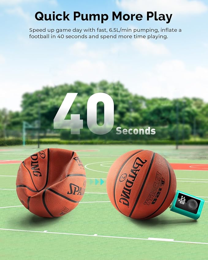 ETENWOLF Electric Ball Pump Inflation & Deflation 2-17PSI, Basketball Pump with Precise Pressure Gauge, Rechargeable Air Pump for Balls, Soccer Ball Air Pump