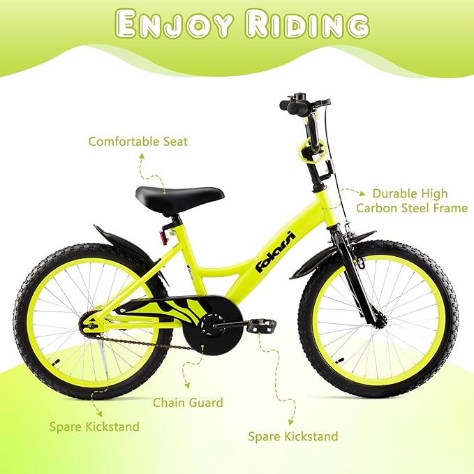 Kids Bike 14 16 18 Inch Bicycle for 3-9 Years Boys Girls Bike，Children's Bicycle with Bell Training Wheels, Multiple Colors