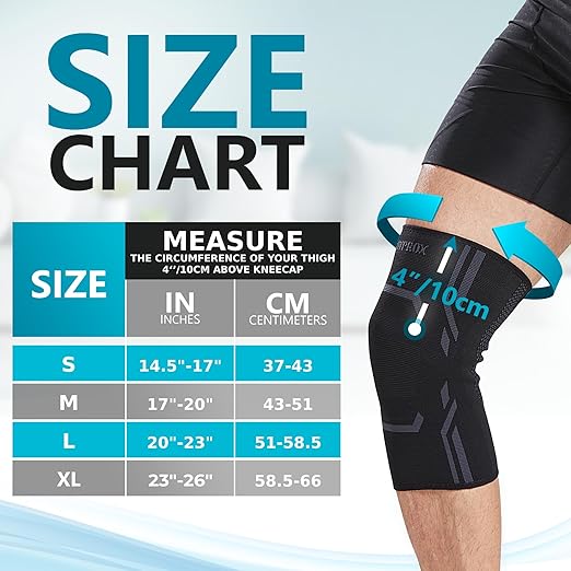 Knee Compression Sleeve for Men and Women (2 Pack), Knee Support Brace for Running and Work out (Small)