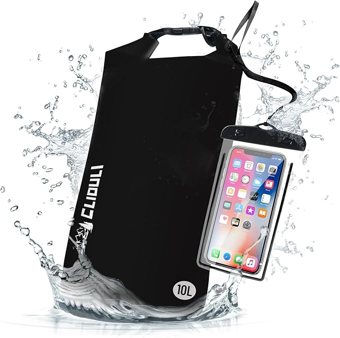 Waterproof Dry Bag,Roll Top Black Small Waterproof Backpack 2L/5L/10L/20L/30L/40L Floating Lightweight Bags for Kayaking, Boating, Fishing, Swimming Camping