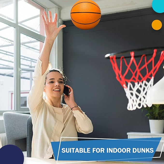 6 Inch PVC Mini Basketball for Indoor Hoops, Soft 6" Rubber Small Replacement Basketball for Over Door Hoop, Sand Beach Toy Balls, Little Pool Basketballs for Kids Toddler(4 PCS with Air Pump)