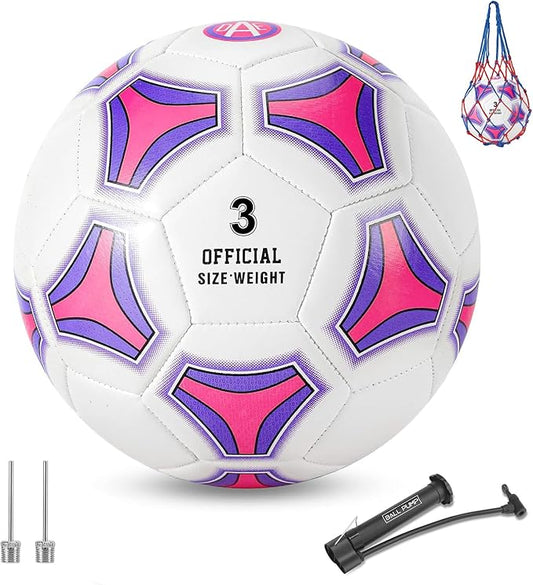 STEEFAN Pink Soccer Ball Full Size 3/4/5 for Kids Outdoor Play,Color Change Soccer Stuff with Official Size Ball Needles and Air Pump,Gift for Kid Teen Girl Junior,Indoor Outdoor Game Soccer Ball