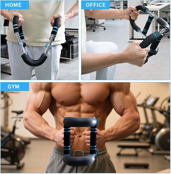 Twister Arm Trainer, 44–88lb Adjustable Resistance Chest Exerciser with Dual Spring, Portable Detachable Arm Strength Training Equipment for Upper Body Workouts at Home