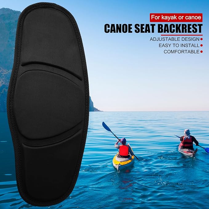 EVTSCAN 16x6 inch Universal Adjustable Kayak Backband Support, EVA Ergonomic Padded Backrest Seat Back Replacement for Kayaks, Rowboats, Fishing Boats, for Improving Kayaking Posture