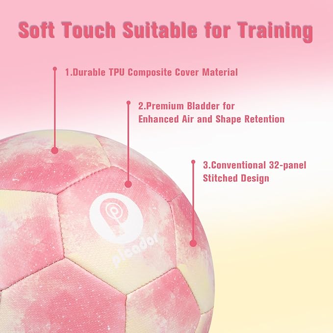 Size 4 Soccer Ball, Kids Soccer Balls for Girls Boys Youth Children Training Backyard School Indoor Outdoor Ball with Pump Gift