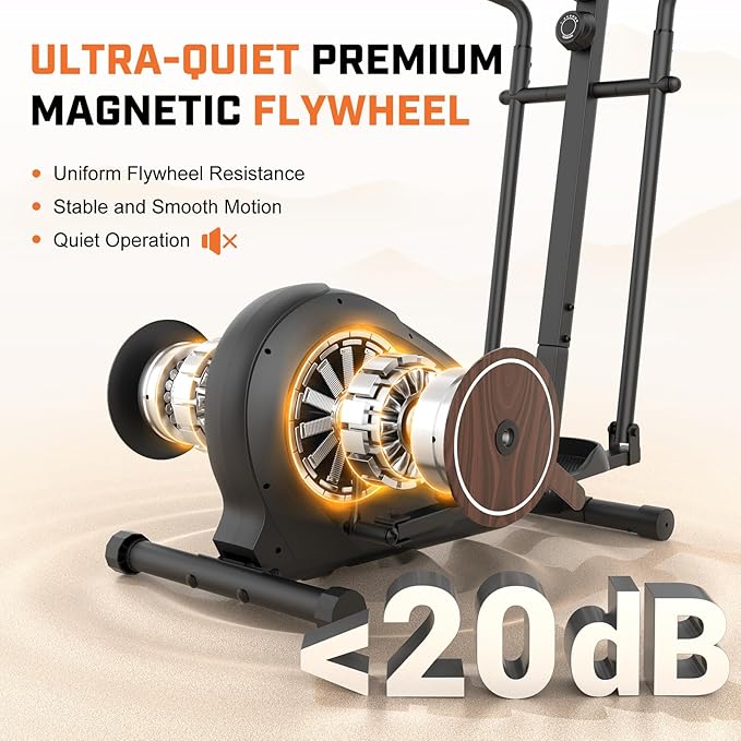 ANCHEER Elliptical Exercise Machine, Ultra-Silent Magnetic Elliptical Training Machines for Home Gym with Pulse Rate Grips, LCD Monitor, 14 Resistance Levels Max 400Lbs