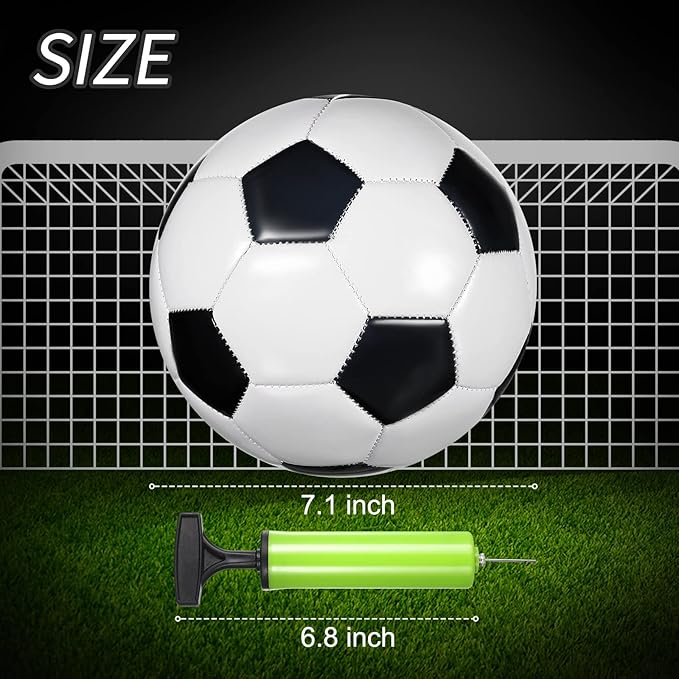 Deekin 6 Pcs Soccer Ball Bulk with Pump Teamwork Outdoor Sport Game Training Soccer Ball Bulk for School Sport Teen Adult Child