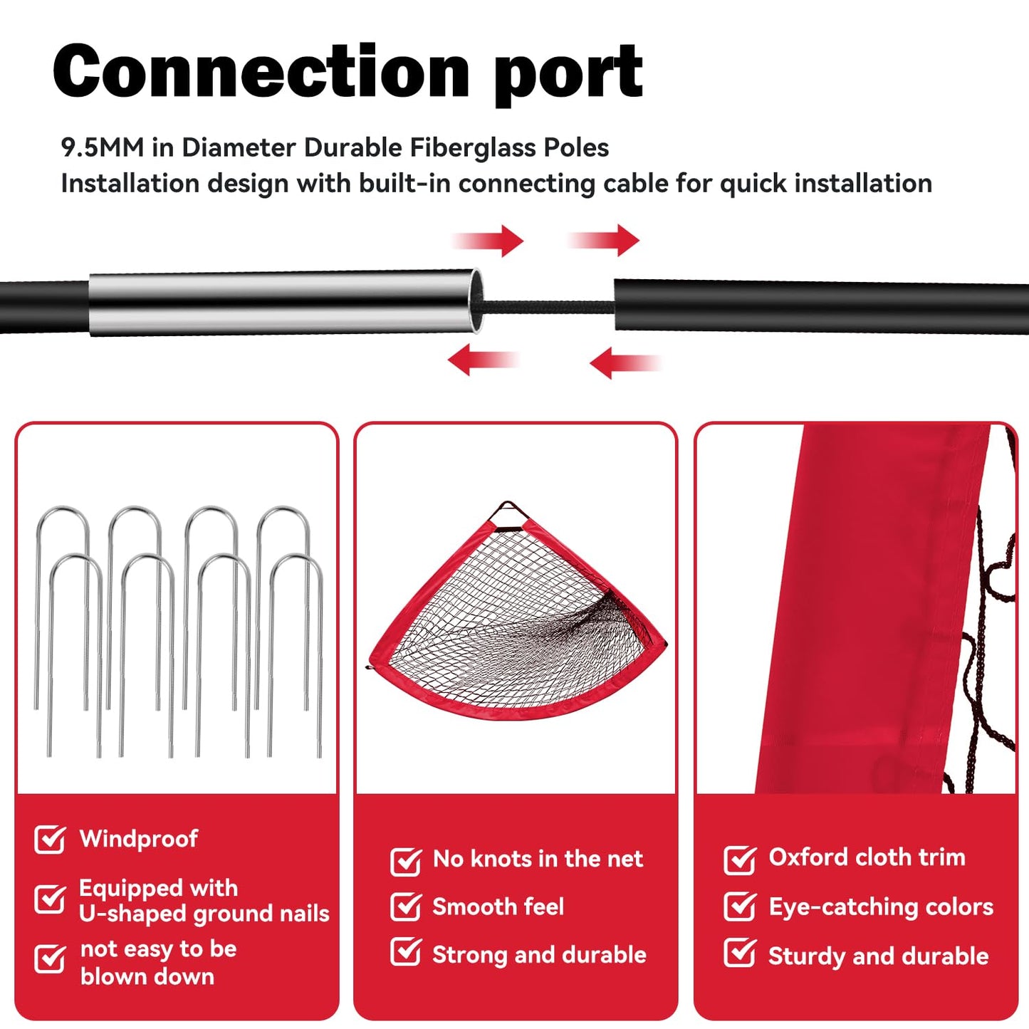 Fololicx Red Soccer Goals for Backyard, 2 of 6x4ft Kids Soccer Net Training Equipment, Portable Pop Up Toddler Soccer Goal with Soccer Ball, Scoring Target Cloth, and Cones - Fun Youth Outdoor Games