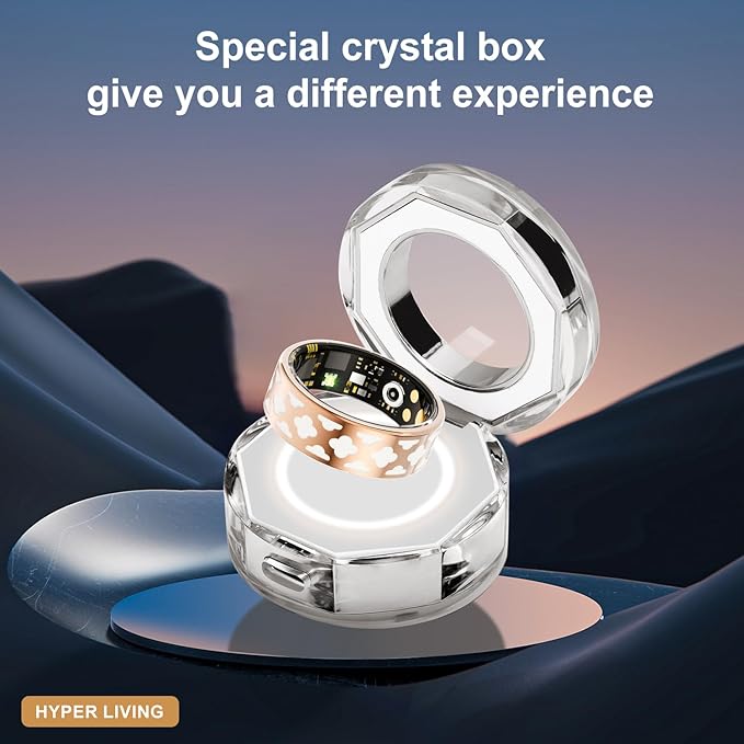 Smart Ring Health Tracker, Sleep Tracker Ring with Heart Rate, Waterproof Fitness Ring for Activity Monitoring/Steps/Distance/Calories, Air Gesture (10)