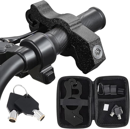 Windance Motorcycle Handlebar Lock Anti Theft Heavy Duty Brake Lever Parking Security Lock for Mopeds Motorbike Bike ATV (Black)