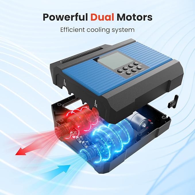 20PSI Paddle Board Pump, Sup Pump Electric Portable with Auto-Off/Deflation, Dual Stage 12V DC Car Connector Air Pump for Inflatables, Kayak and Air Mattress