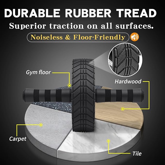 Ab roller wheel abdominal exercise core workout weight loss no noise easy to assembling light weight perfect home gym equipment for men & women